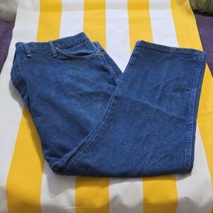 Wrangler Men's Straight Jeans in Dark Blue Denim